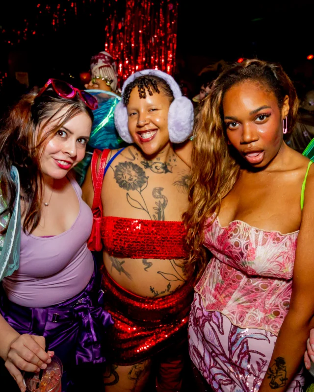 Nonsense Halloween 2025 at 404.exe - Kimber and Tom Bruno were the DJs - Photo by by @hellacurious - Decor and art installations by Scott and Tad - Monster Fortune Telling by Mystic Madison