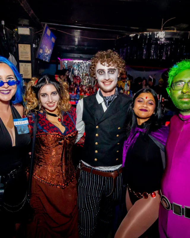 Nonsense Halloween 2025 at 404.exe - Kimber and Tom Bruno were the DJs - Photo by by @hellacurious - Decor and art installations by Scott and Tad - Monster Fortune Telling by Mystic Madison