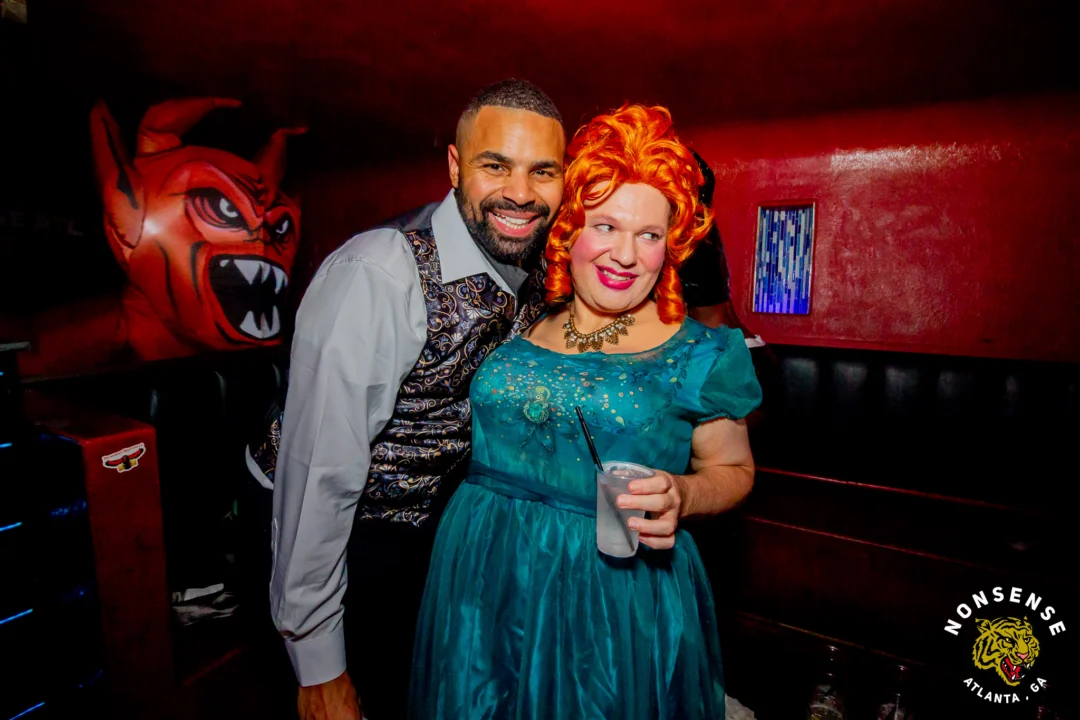 Nonsense Halloween 2025 at 404.exe - Kimber and Tom Bruno were the DJs - Photo by by @hellacurious - Decor and art installations by Scott and Tad - Monster Fortune Telling by Mystic Madison