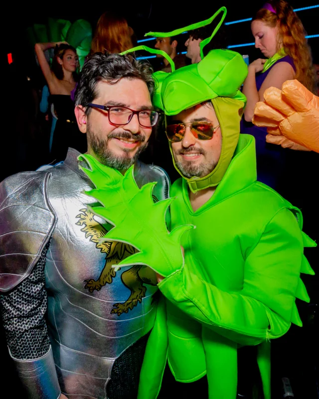 Nonsense Halloween 2025 at 404.exe - Kimber and Tom Bruno were the DJs - Photo by by @hellacurious - Decor and art installations by Scott and Tad - Monster Fortune Telling by Mystic Madison
