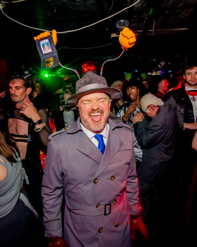 Nonsense Halloween 2025 at 404.exe - Kimber and Tom Bruno were the DJs - Photo by by @hellacurious - Decor and art installations by Scott and Tad - Monster Fortune Telling by Mystic Madison