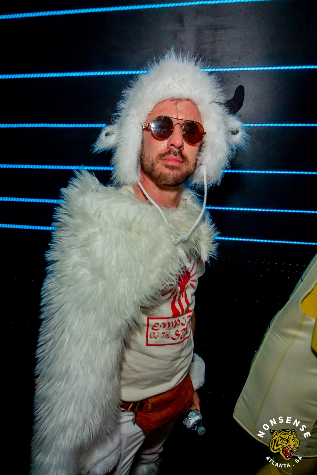 Nonsense Halloween 2025 at 404.exe - Kimber and Tom Bruno were the DJs - Photo by by @hellacurious - Decor and art installations by Scott and Tad - Monster Fortune Telling by Mystic Madison
