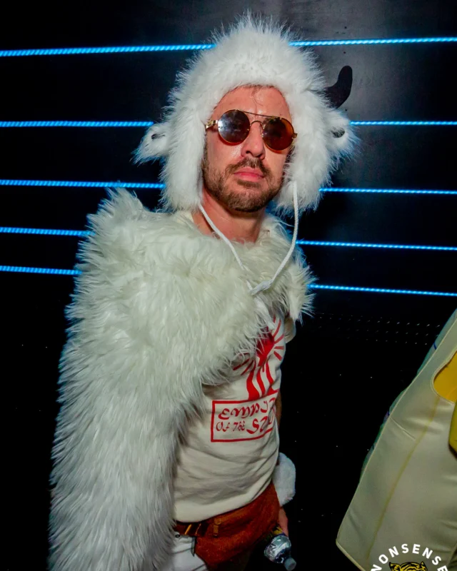 Nonsense Halloween 2025 at 404.exe - Kimber and Tom Bruno were the DJs - Photo by by @hellacurious - Decor and art installations by Scott and Tad - Monster Fortune Telling by Mystic Madison