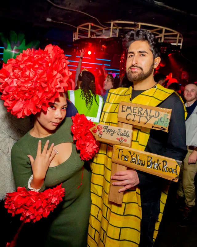 Nonsense Halloween 2025 at 404.exe - Kimber and Tom Bruno were the DJs - Photo by by @hellacurious - Decor and art installations by Scott and Tad - Monster Fortune Telling by Mystic Madison