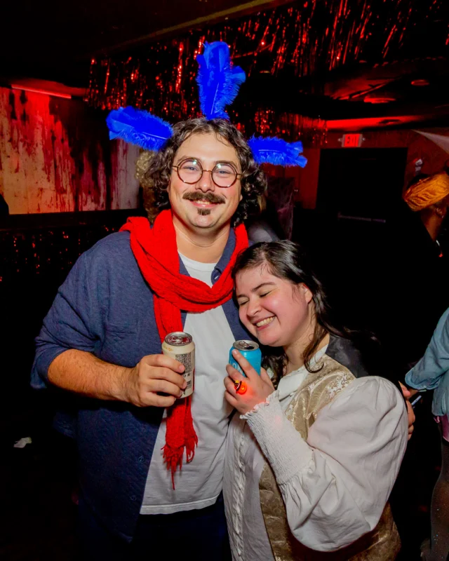 Nonsense Halloween 2025 at 404.exe - Kimber and Tom Bruno were the DJs - Photo by by @hellacurious - Decor and art installations by Scott and Tad - Monster Fortune Telling by Mystic Madison