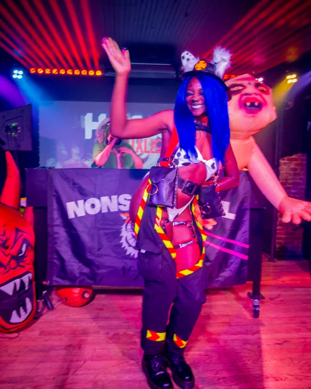 Hot Mess Halloween 2025 - Kimber was the DJ - Photo by @hellacurious