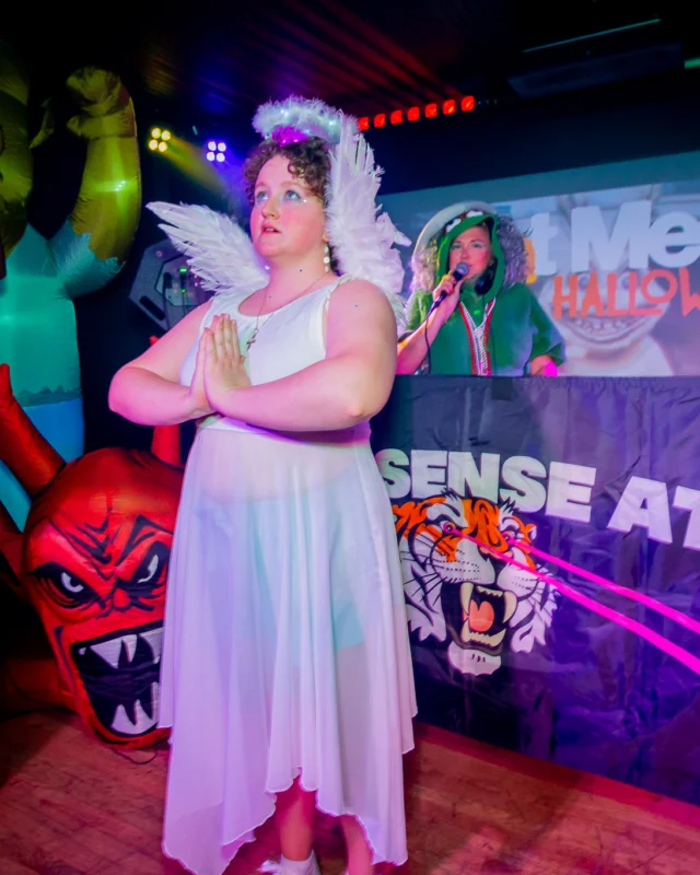 Hot Mess Halloween 2025 - Kimber was the DJ - Photo by @hellacurious