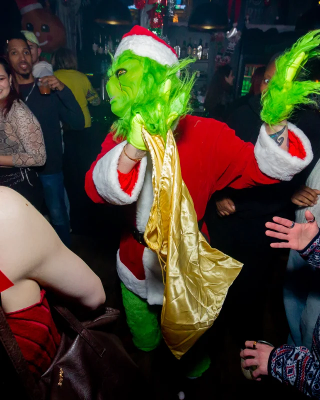 Nonsense Christmas 2025 - Kimber was the DJ - Scott was Santa - Madison was the Grumpy Elf - Photo by @hellacurious