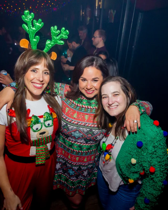 Nonsense Christmas 2025 - Kimber was the DJ - Scott was Santa - Madison was the Grumpy Elf - Photo by @hellacurious