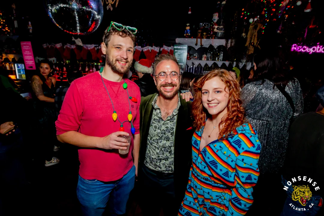 Nonsense Christmas 2025 - Kimber was the DJ - Scott was Santa - Madison was the Grumpy Elf - Photo by @hellacurious