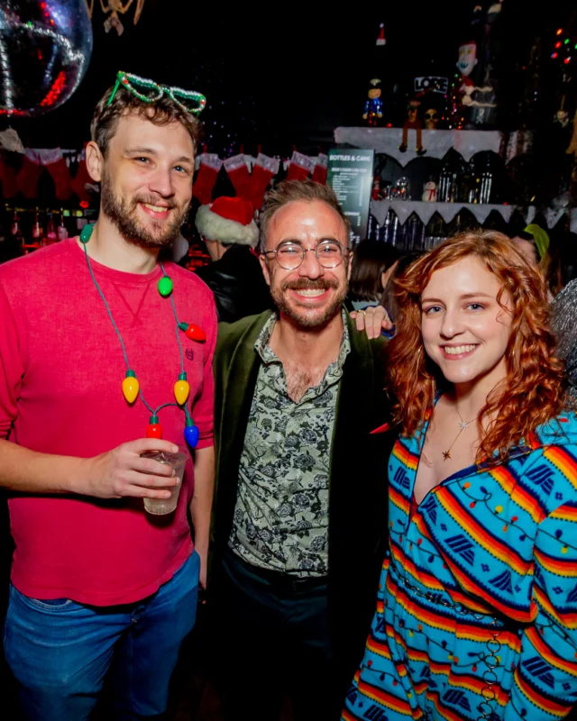 Nonsense Christmas 2025 - Kimber was the DJ - Scott was Santa - Madison was the Grumpy Elf - Photo by @hellacurious