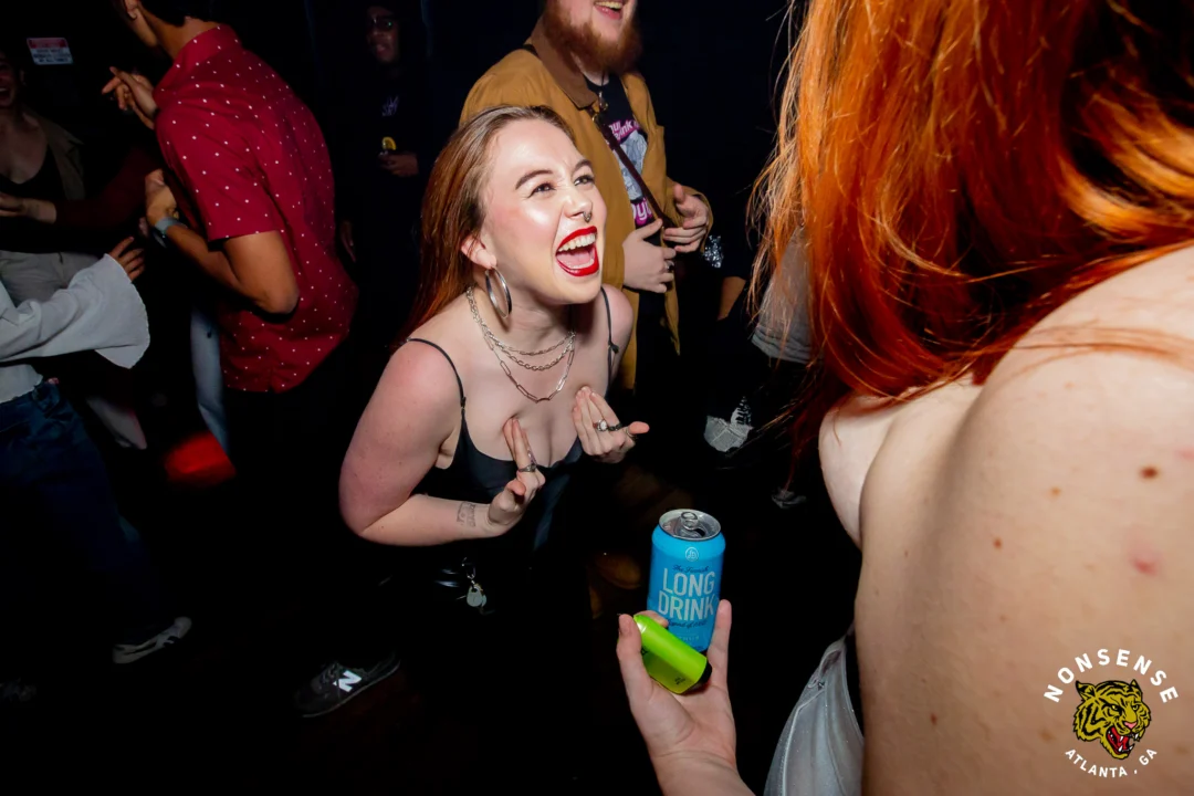 Nonsense Christmas 2025 - Kimber was the DJ - Scott was Santa - Madison was the Grumpy Elf - Photo by @hellacurious