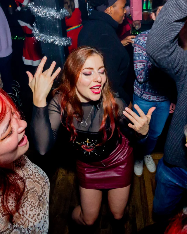 Nonsense Christmas 2025 - Kimber was the DJ - Scott was Santa - Madison was the Grumpy Elf - Photo by @hellacurious