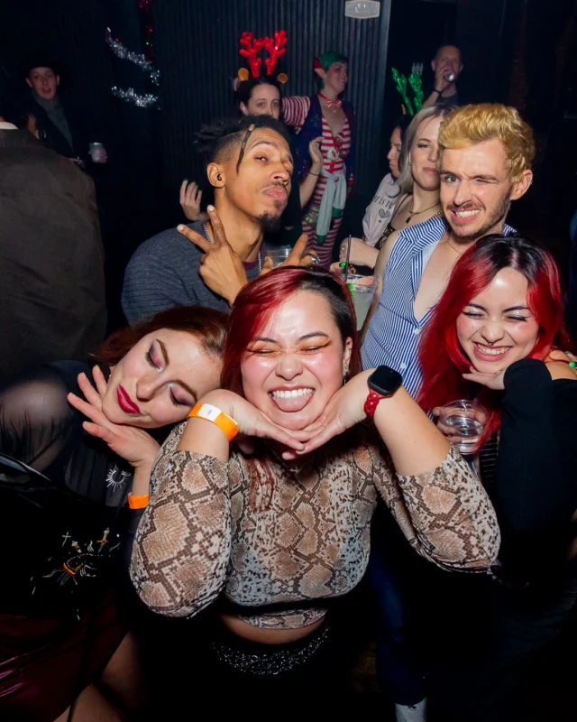 Nonsense Christmas 2025 - Kimber was the DJ - Scott was Santa - Madison was the Grumpy Elf - Photo by @hellacurious