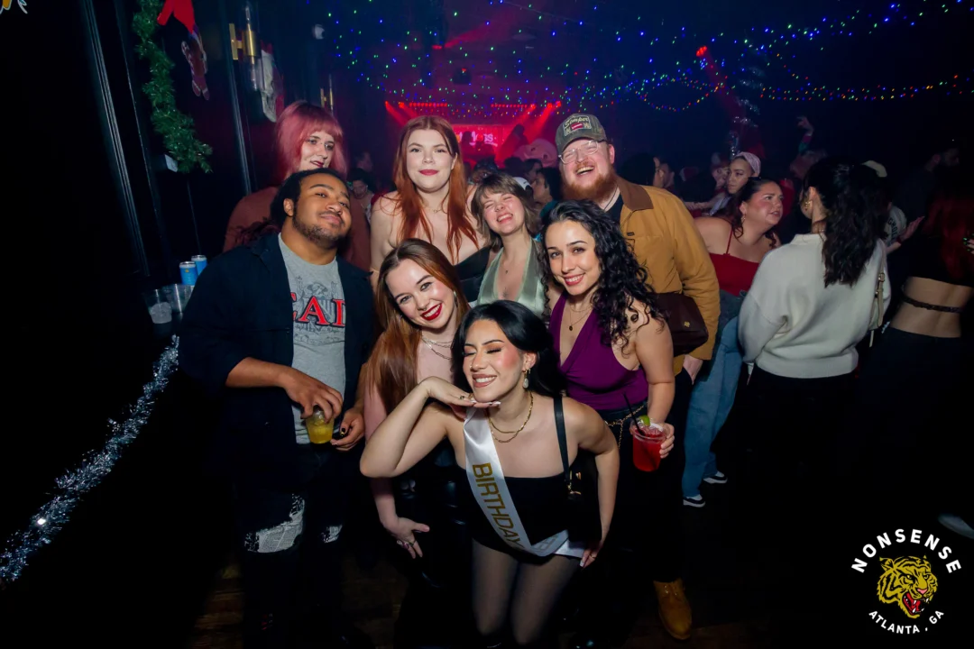 Nonsense Christmas 2025 - Kimber was the DJ - Scott was Santa - Madison was the Grumpy Elf - Photo by @hellacurious