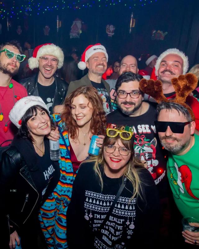 Nonsense Christmas 2025 - Kimber was the DJ - Scott was Santa - Madison was the Grumpy Elf - Photo by @hellacurious