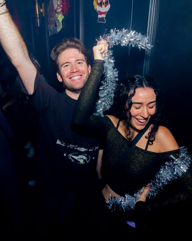 Nonsense Christmas 2025 - Kimber was the DJ - Scott was Santa - Madison was the Grumpy Elf - Photo by @hellacurious