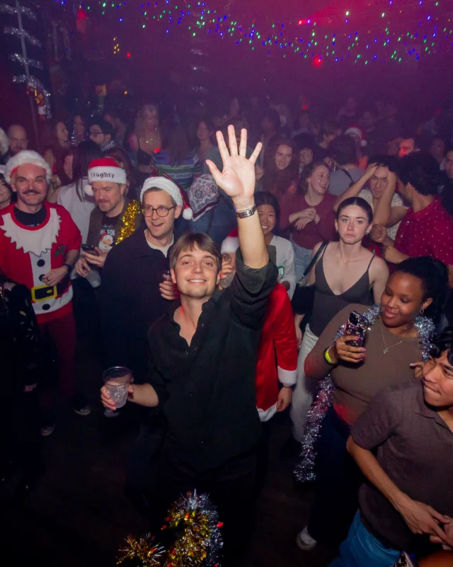 Nonsense Christmas 2025 - Kimber was the DJ - Scott was Santa - Madison was the Grumpy Elf - Photo by @hellacurious