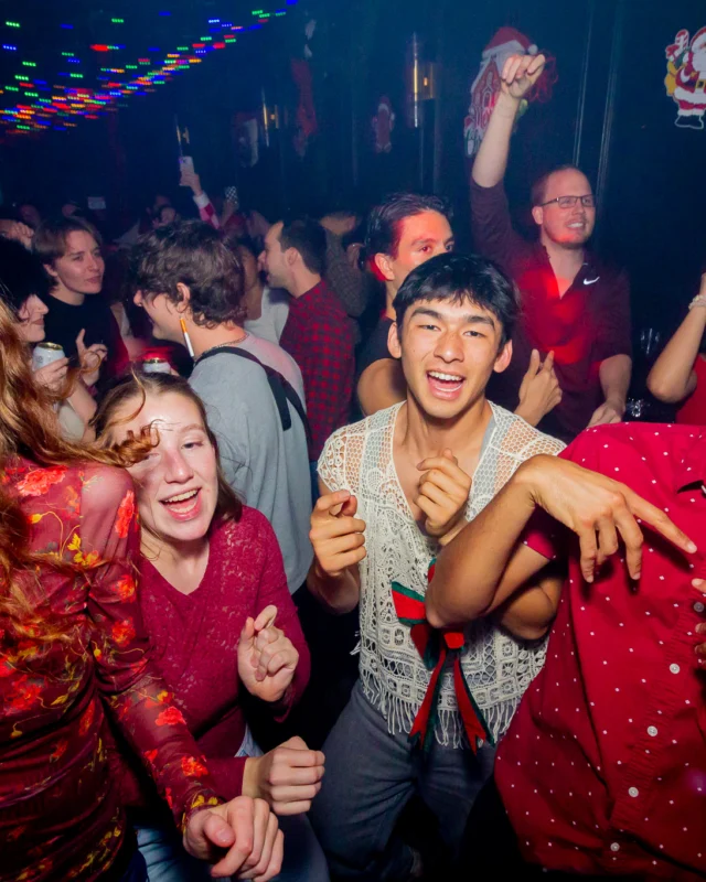 Nonsense Christmas 2025 - Kimber was the DJ - Scott was Santa - Madison was the Grumpy Elf - Photo by @hellacurious