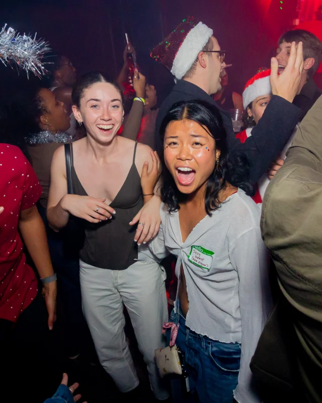 Nonsense Christmas 2025 - Kimber was the DJ - Scott was Santa - Madison was the Grumpy Elf - Photo by @hellacurious