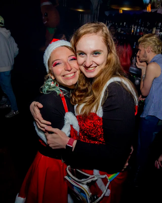 Nonsense Christmas 2025 - Kimber was the DJ - Scott was Santa - Madison was the Grumpy Elf - Photo by @hellacurious