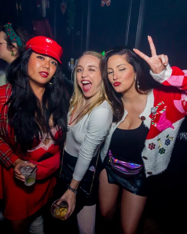 Nonsense Christmas 2025 - Kimber was the DJ - Scott was Santa - Madison was the Grumpy Elf - Photo by @hellacurious