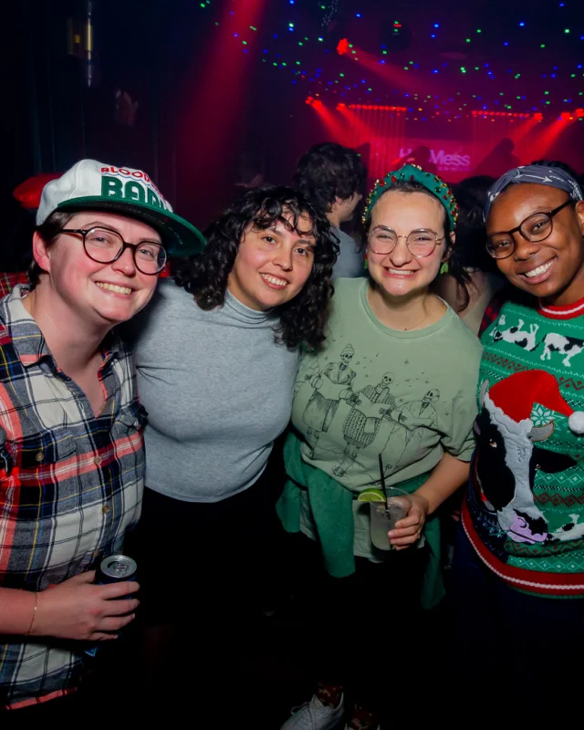 Nonsense Christmas 2025 - Kimber was the DJ - Scott was Santa - Madison was the Grumpy Elf - Photo by @hellacurious