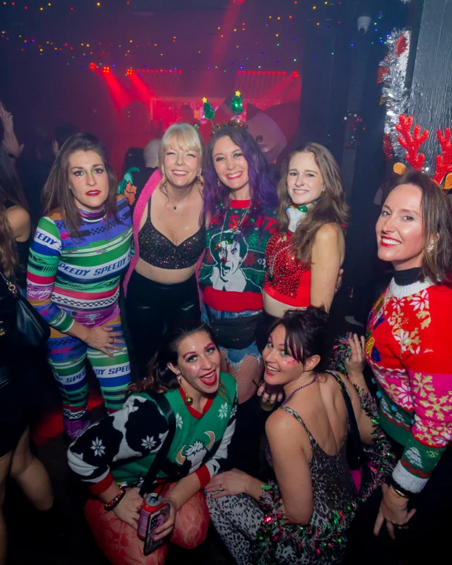 Nonsense Christmas 2025 - Kimber was the DJ - Scott was Santa - Madison was the Grumpy Elf - Photo by @hellacurious