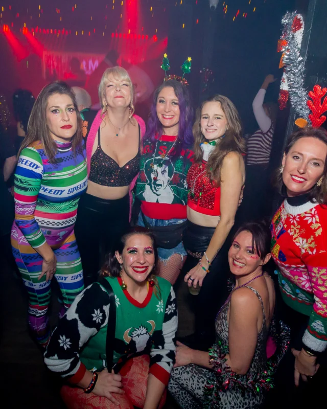 Nonsense Christmas 2025 - Kimber was the DJ - Scott was Santa - Madison was the Grumpy Elf - Photo by @hellacurious