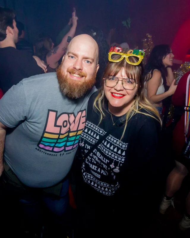 Nonsense Christmas 2025 - Kimber was the DJ - Scott was Santa - Madison was the Grumpy Elf - Photo by @hellacurious