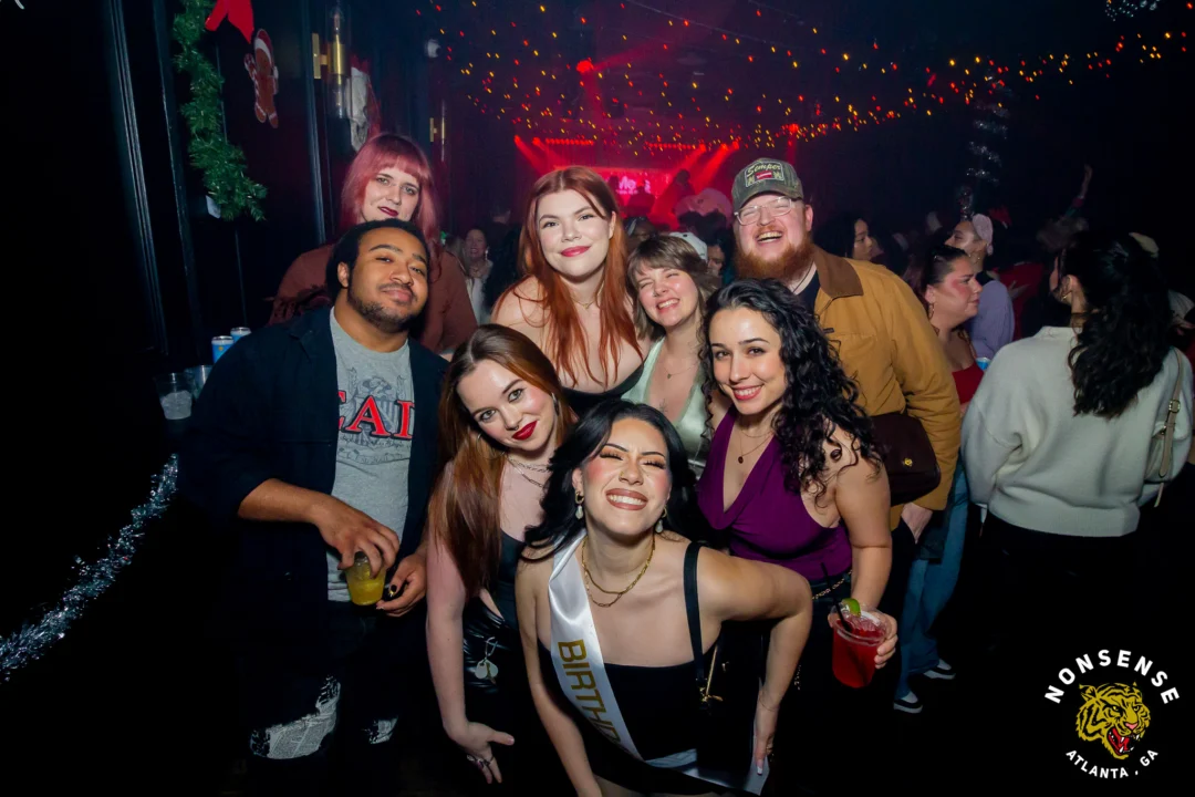 Nonsense Christmas 2025 - Kimber was the DJ - Scott was Santa - Madison was the Grumpy Elf - Photo by @hellacurious