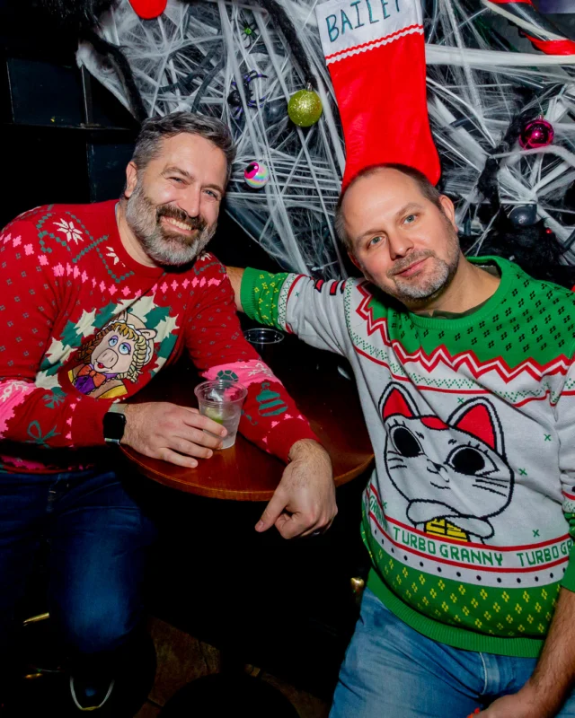 Nonsense Christmas 2025 - Kimber was the DJ - Scott was Santa - Madison was the Grumpy Elf - Photo by @hellacurious