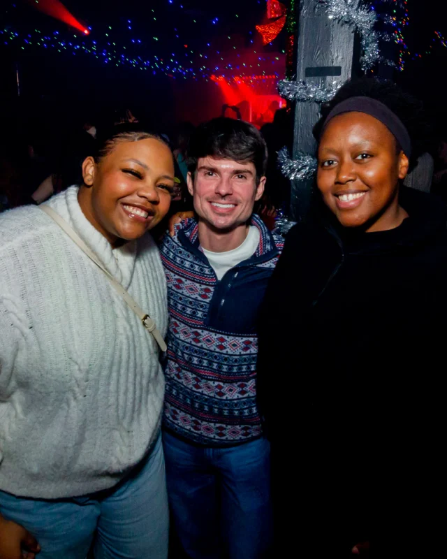 Nonsense Christmas 2025 - Kimber was the DJ - Scott was Santa - Madison was the Grumpy Elf - Photo by @hellacurious