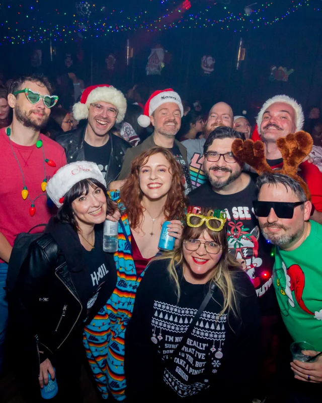 Nonsense Christmas 2025 - Kimber was the DJ - Scott was Santa - Madison was the Grumpy Elf - Photo by @hellacurious