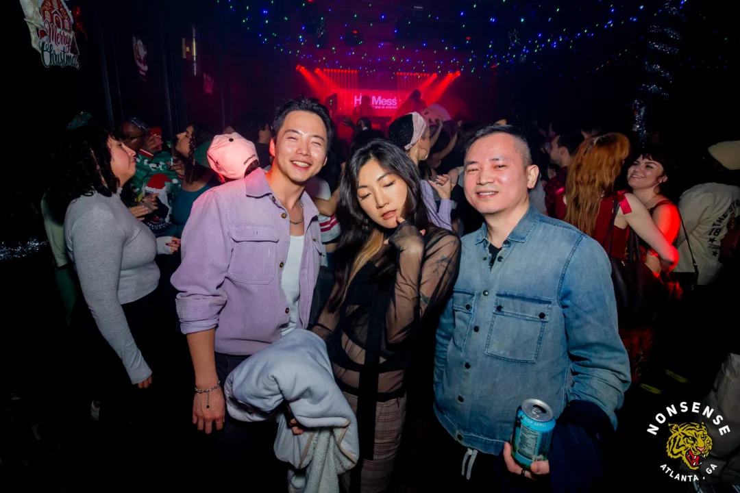Nonsense Christmas 2025 - Kimber was the DJ - Scott was Santa - Madison was the Grumpy Elf - Photo by @hellacurious