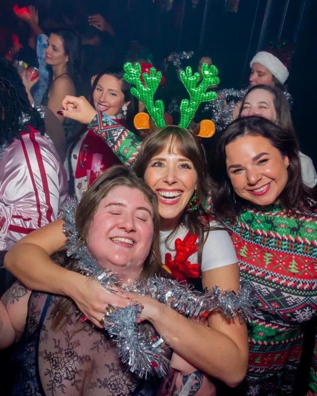 Nonsense Christmas 2025 - Kimber was the DJ - Scott was Santa - Madison was the Grumpy Elf - Photo by @hellacurious