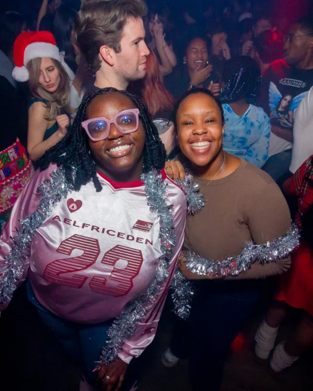 Nonsense Christmas 2025 - Kimber was the DJ - Scott was Santa - Madison was the Grumpy Elf - Photo by @hellacurious