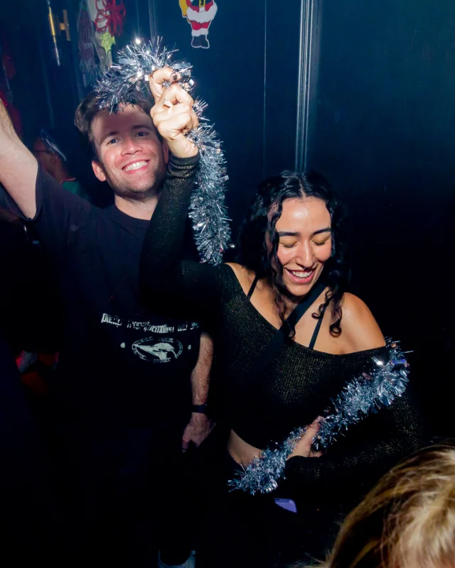 Nonsense Christmas 2025 - Kimber was the DJ - Scott was Santa - Madison was the Grumpy Elf - Photo by @hellacurious
