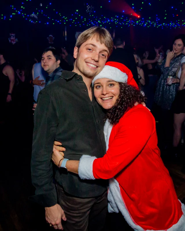 Nonsense Christmas 2025 - Kimber was the DJ - Scott was Santa - Madison was the Grumpy Elf - Photo by @hellacurious