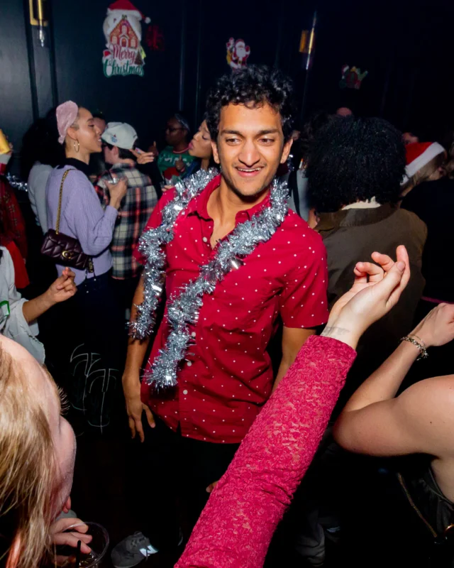 Nonsense Christmas 2025 - Kimber was the DJ - Scott was Santa - Madison was the Grumpy Elf - Photo by @hellacurious