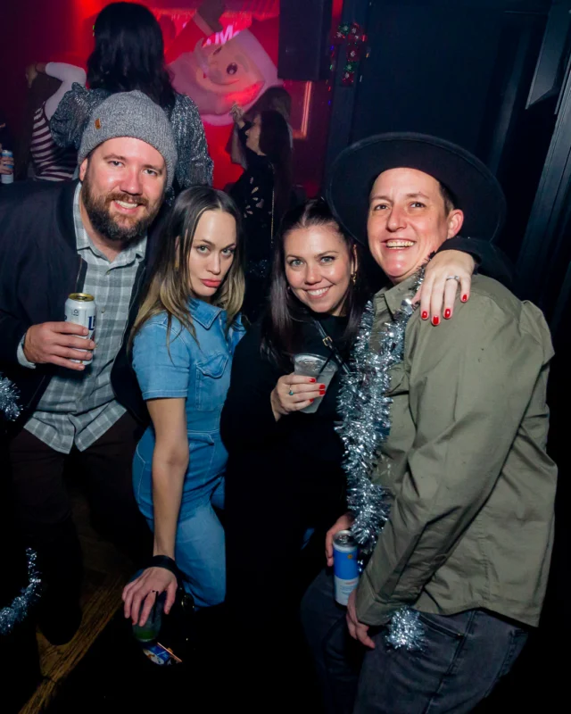 Nonsense Christmas 2025 - Kimber was the DJ - Scott was Santa - Madison was the Grumpy Elf - Photo by @hellacurious