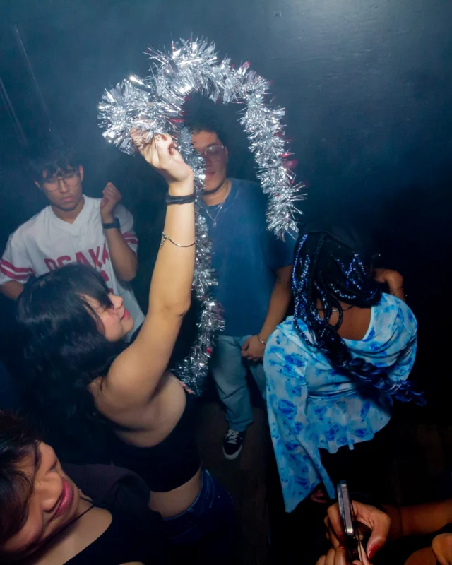 Nonsense Christmas 2025 - Kimber was the DJ - Scott was Santa - Madison was the Grumpy Elf - Photo by @hellacurious