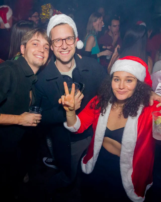 Nonsense Christmas 2025 - Kimber was the DJ - Scott was Santa - Madison was the Grumpy Elf - Photo by @hellacurious