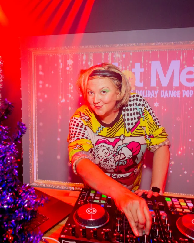 Nonsense Christmas 2025 - Kimber was the DJ - Scott was Santa - Madison was the Grumpy Elf - Photo by @hellacurious
