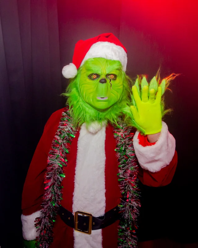 Nonsense Christmas 2025 - Kimber was the DJ - Scott was Santa - Madison was the Grumpy Elf - Photo by @hellacurious