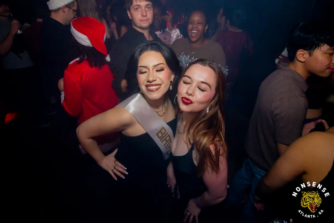 Nonsense Christmas 2025 - Kimber was the DJ - Scott was Santa - Madison was the Grumpy Elf - Photo by @hellacurious