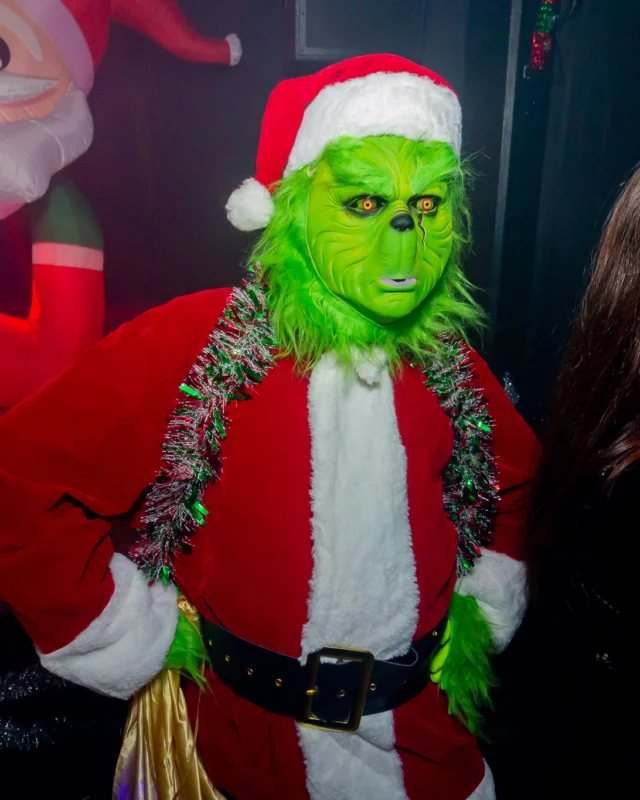 Nonsense Christmas 2025 - Kimber was the DJ - Scott was Santa - Madison was the Grumpy Elf - Photo by @hellacurious