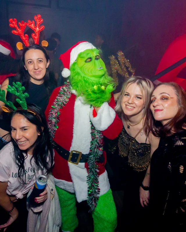 Nonsense Christmas 2025 - Kimber was the DJ - Scott was Santa - Madison was the Grumpy Elf - Photo by @hellacurious