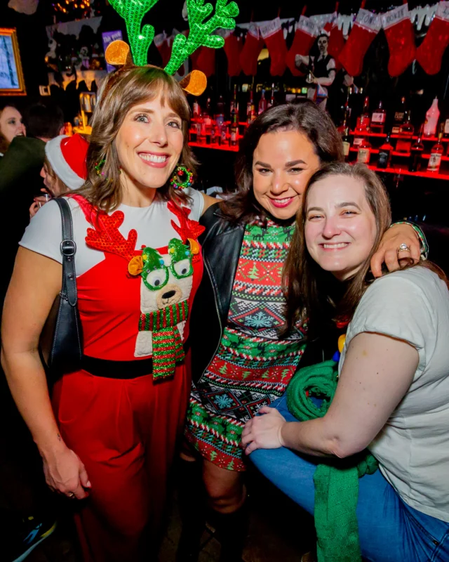 Nonsense Christmas 2025 - Kimber was the DJ - Scott was Santa - Madison was the Grumpy Elf - Photo by @hellacurious