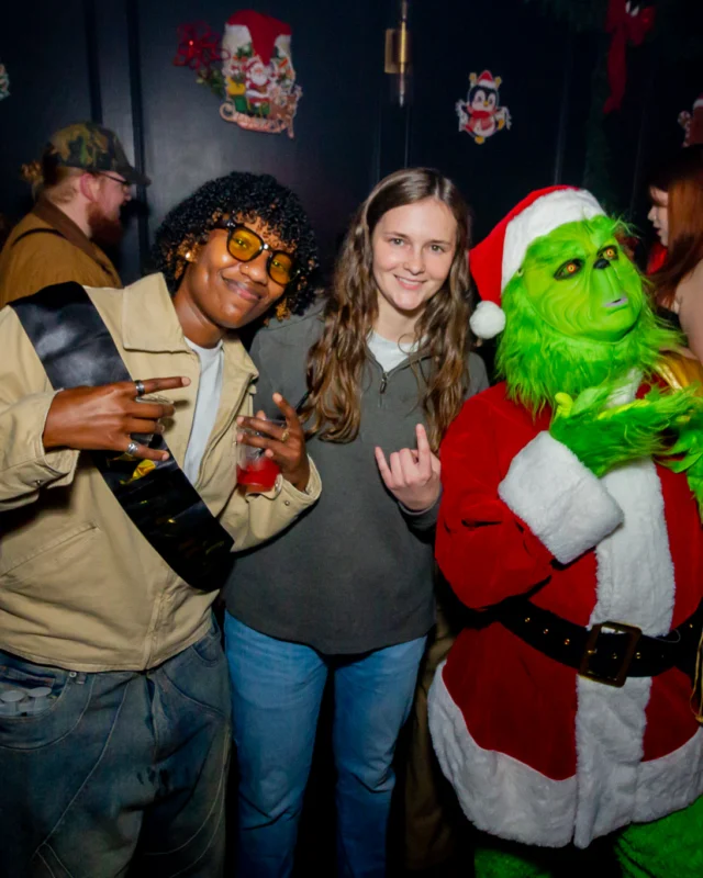 Nonsense Christmas 2025 - Kimber was the DJ - Scott was Santa - Madison was the Grumpy Elf - Photo by @hellacurious